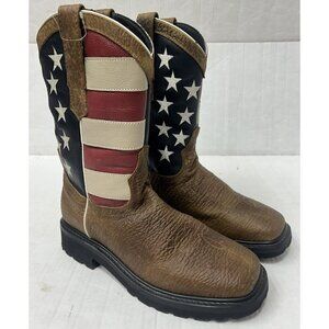 J.B. Dillon Brown and Multicolor Cowboy Boots